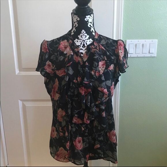 Converse Ruffled Floral Chiffon blouse - Picture 1 of 4